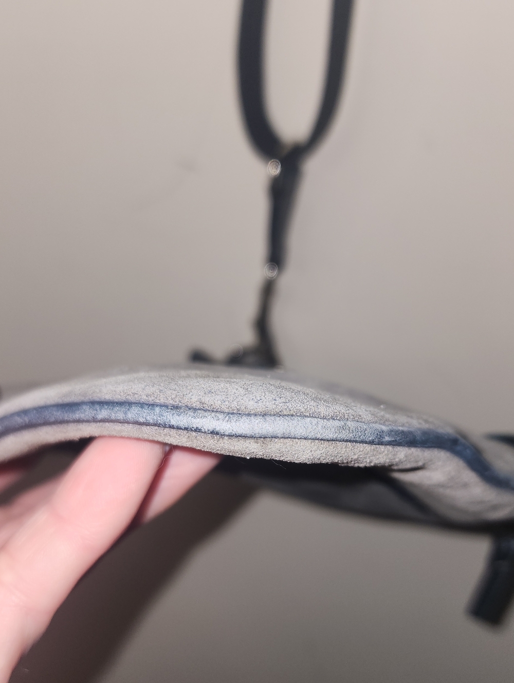 Coach Suede Crossbody Bag Buckle Gray Blue Style 4745 - Picture 7 of 16